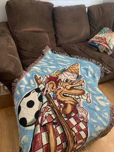 "Ice Cream Kid On Lot" graphic woven blanket