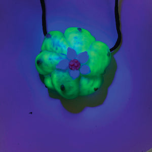 UV Light Reactive Glass Peyote Pendant